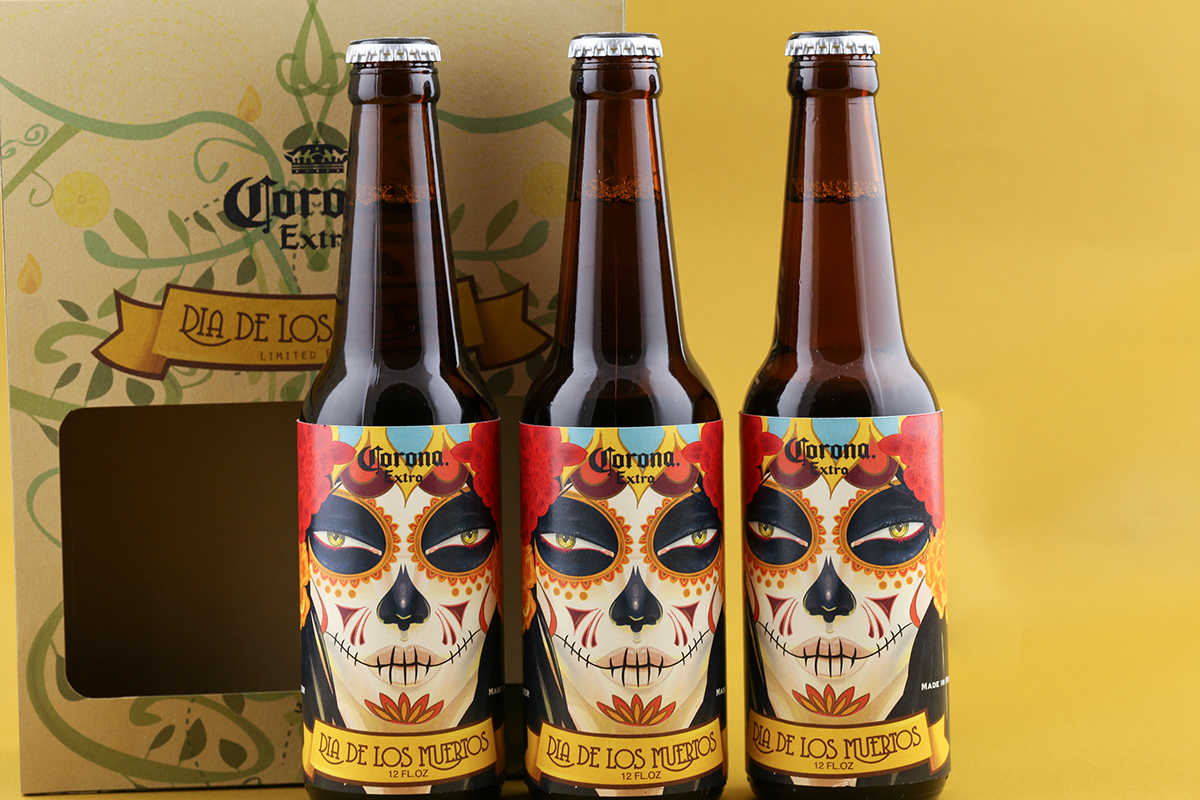 product design  packaging design beer bottle dia de los muertos graphic design  ILLUSTRATION  adobeawards