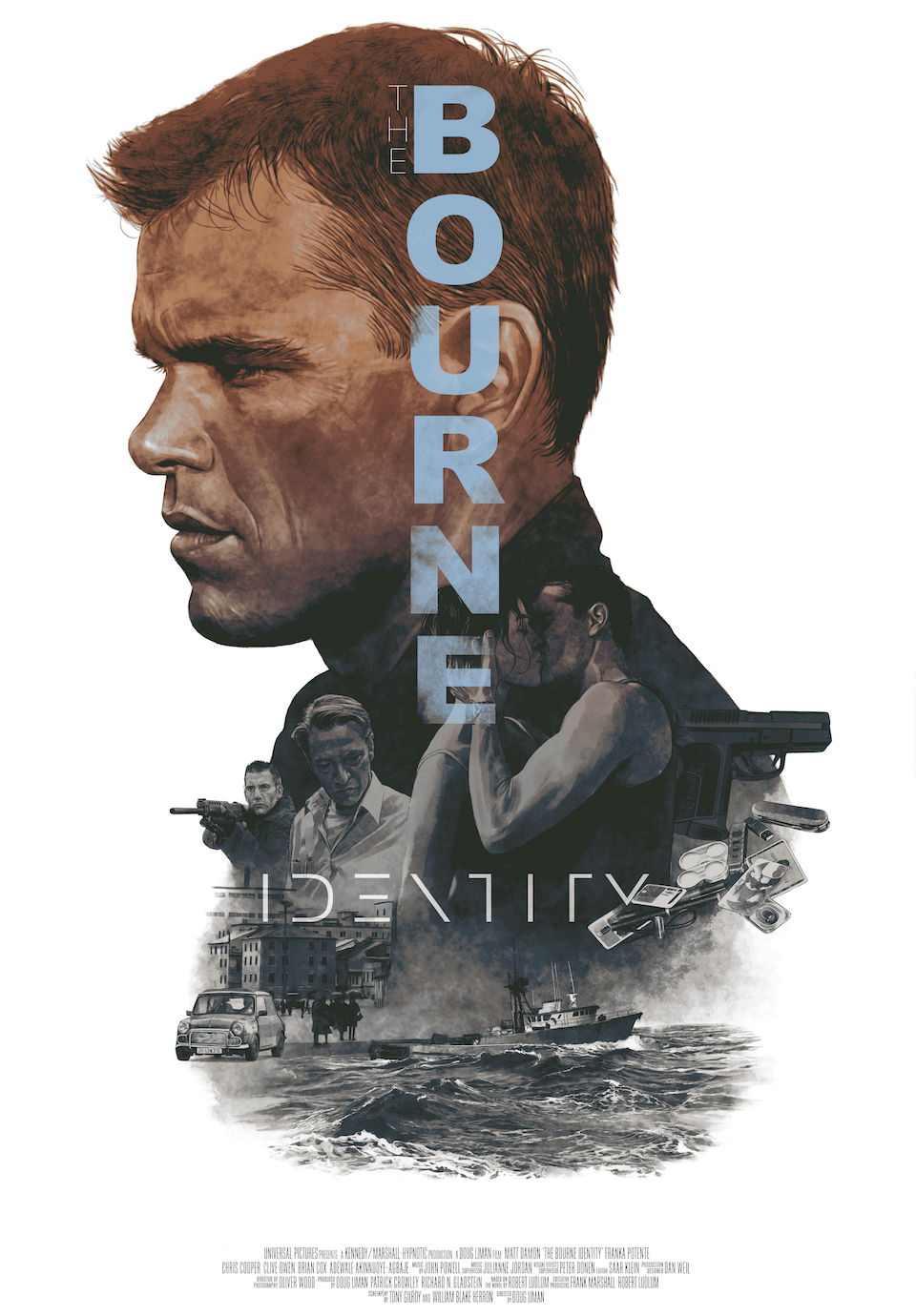 movieposter Bourne movie watercolor digitalart