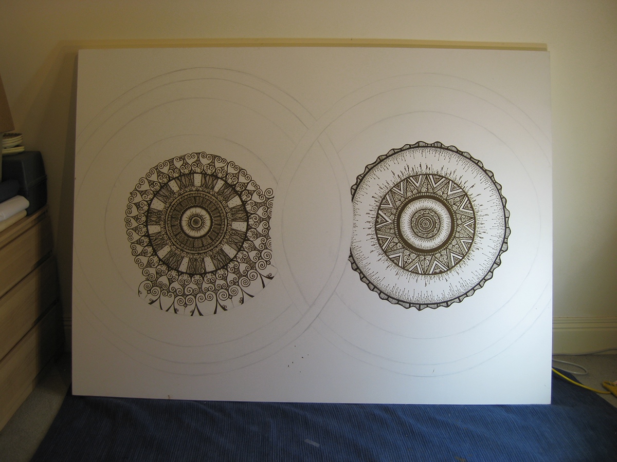 henna  painting print art delicate islamicart canvas London Australia wedding gift Mandala circle round shape Commissioned