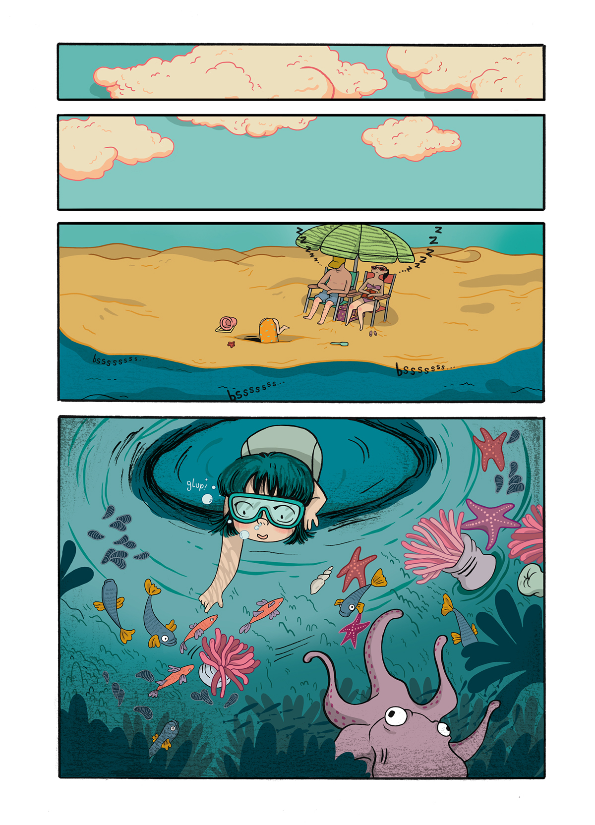 niña comic playa beach girl littlegirl