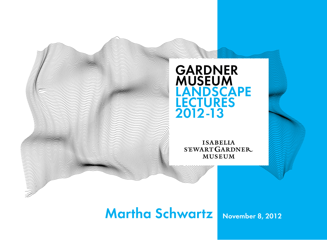 Gardner Museum Landscape Lectures2012-13 poster postcards White clean identity one color net fine lines white space fabric