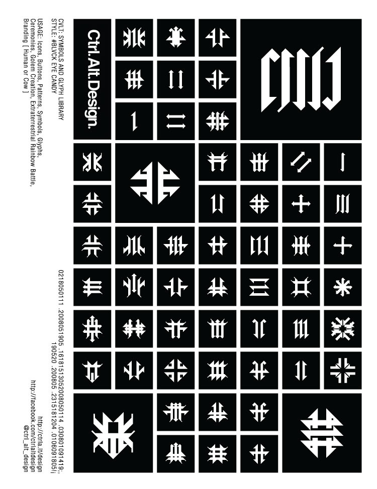 typography   vector download symbols glyph esoteric Illustrator cvlt cult occult icons buttons ctrl alt design
