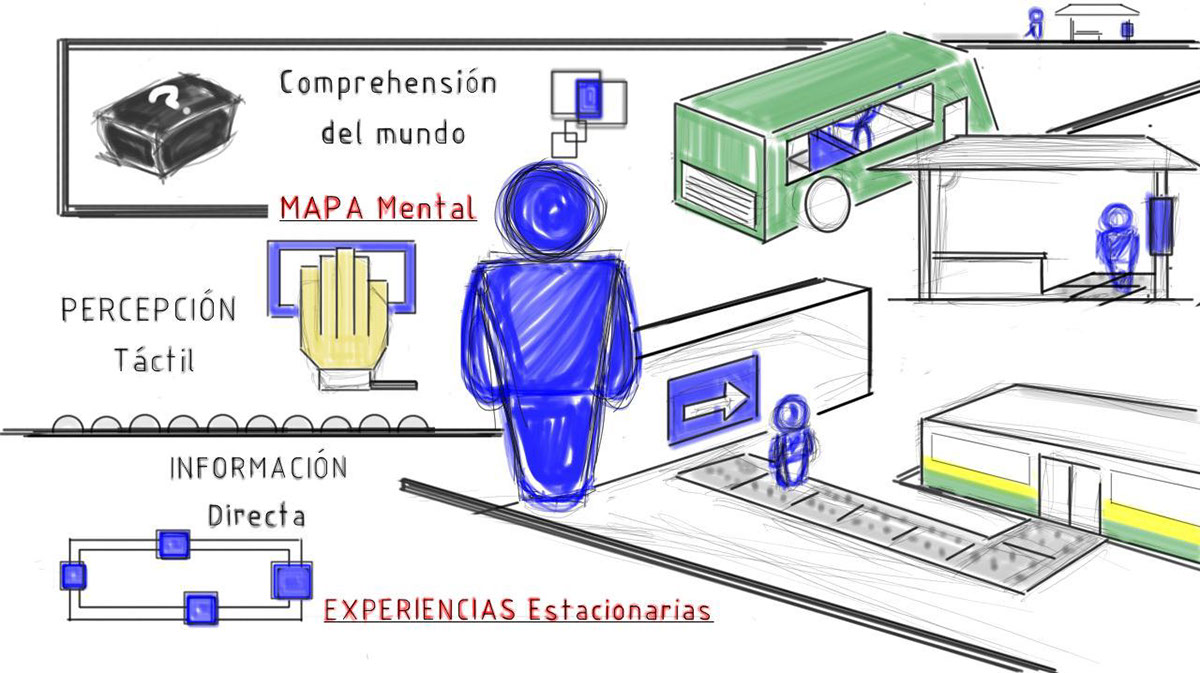 Movilidad inclusion Invidencia transporte Percepcion tactil señaletica