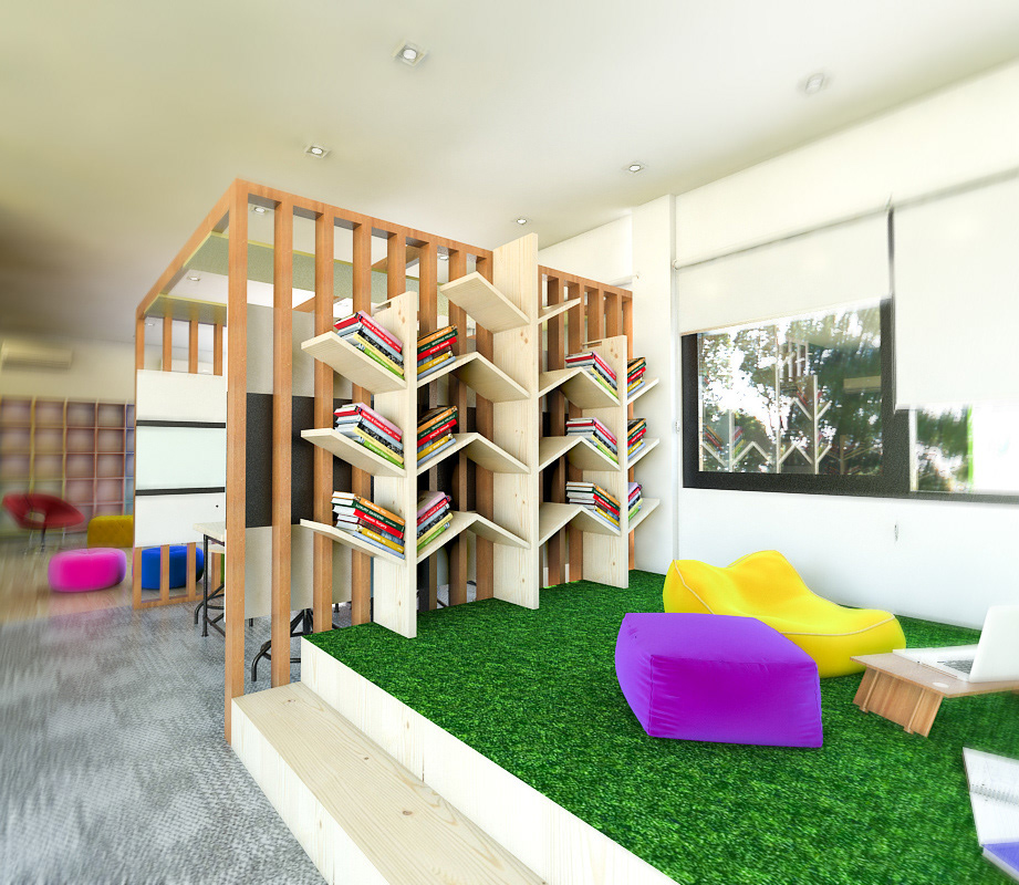 library interior design  reading room book universitas indonesia read park cheeerful interior library