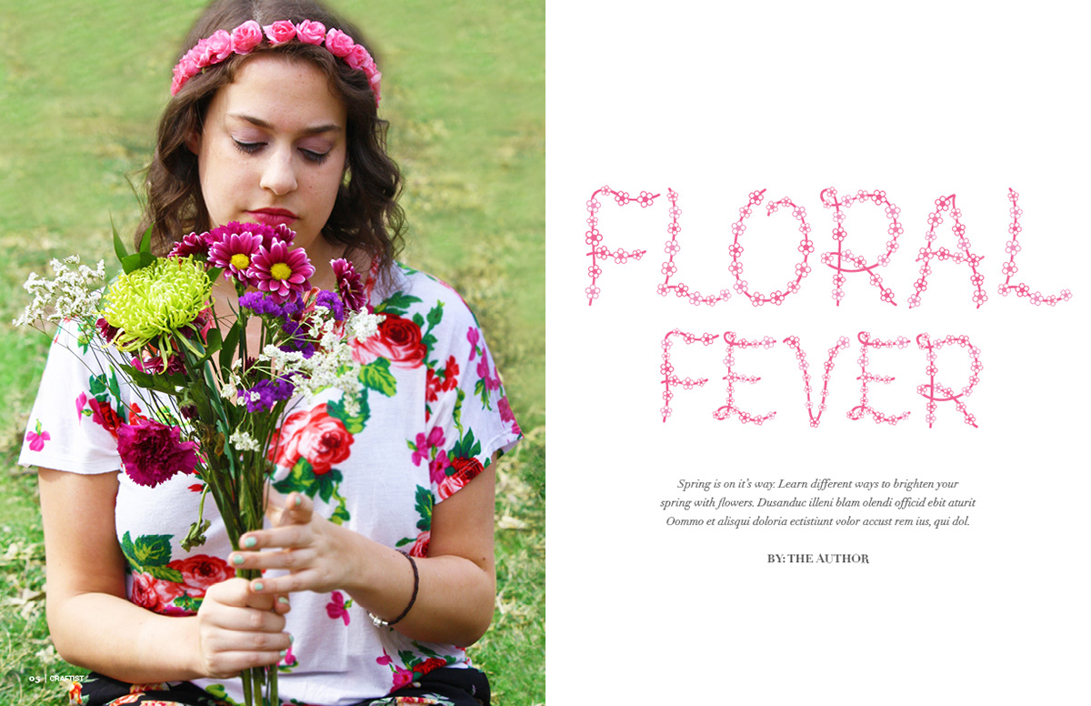 craft craftist crafty magazine Layout confetti friendship bracelet Flowers floral spring