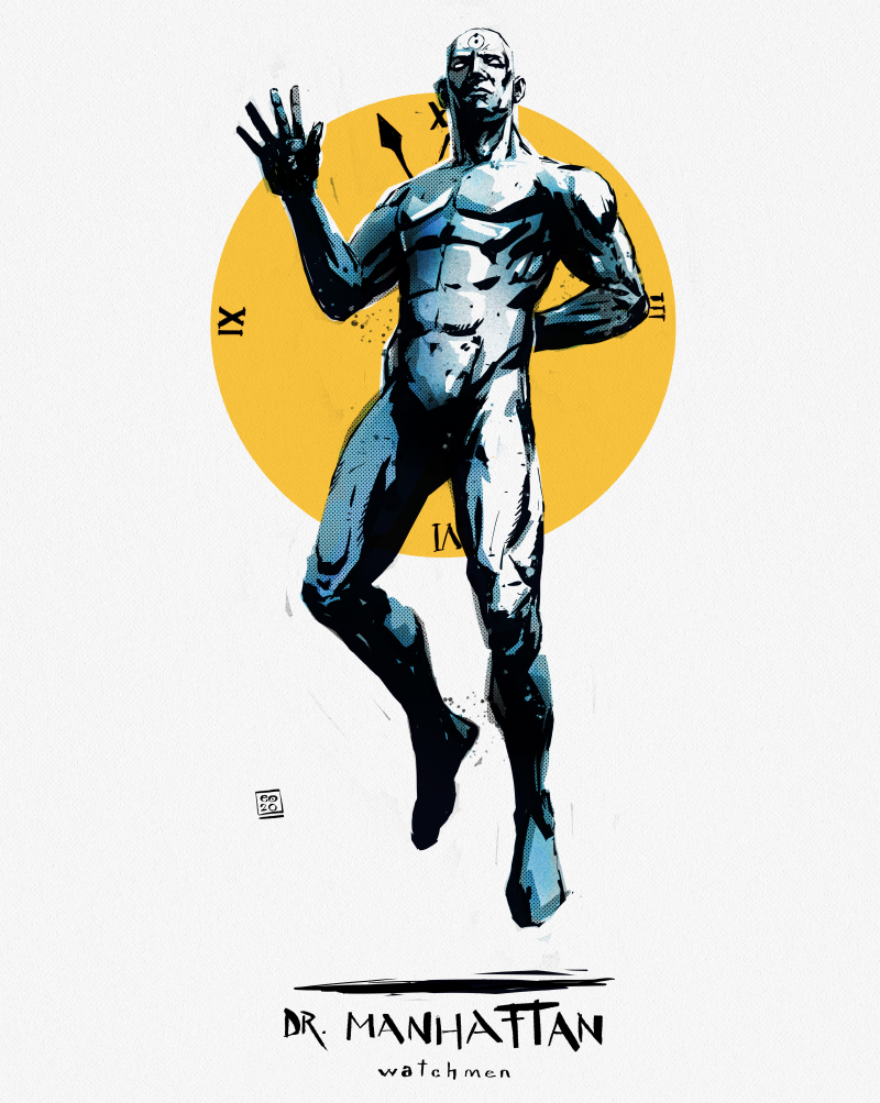 Aang avatar Daredevil dr manhattan ghost in the iron man john constantine motomo sheel WatchMen