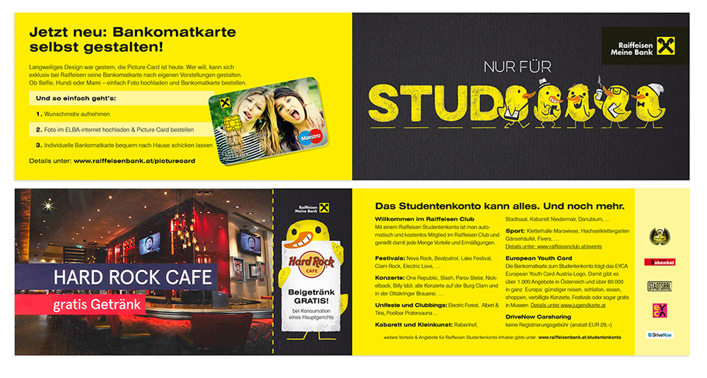 ILLUSTRATION  Advertising  book of vouchers Studenten Enten Duckies Gutscheinheft