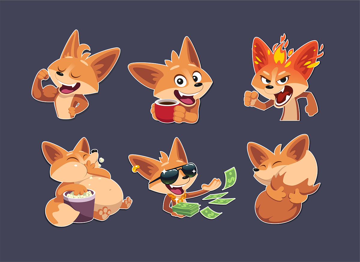 Fox emojis on Behance