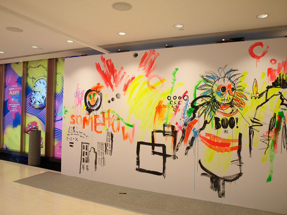 live art Mural live drawing event drawing  event art large scale art interior design  Interior Wall Mural Street Art 