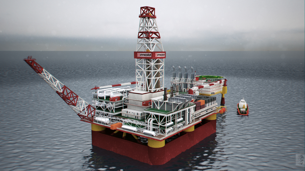 oil rig offshore rig modeling visualisation 3ds V-ray