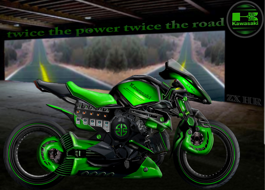 Kawasaki hybrid motorcycle motorbike Concept Motorcycle design hybrid design