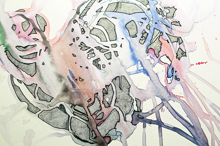 Acidic Tears Patterns Memory ink on paper Repetition fluidity Watercolor on Paper Yup Paper