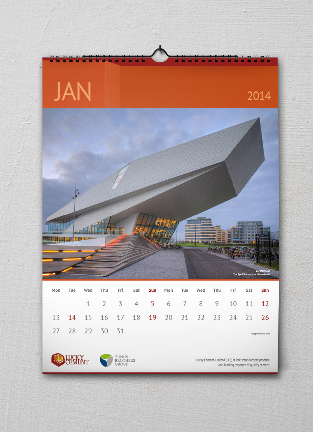 Calendar 2014 calendar Luck Cement wall calendar
