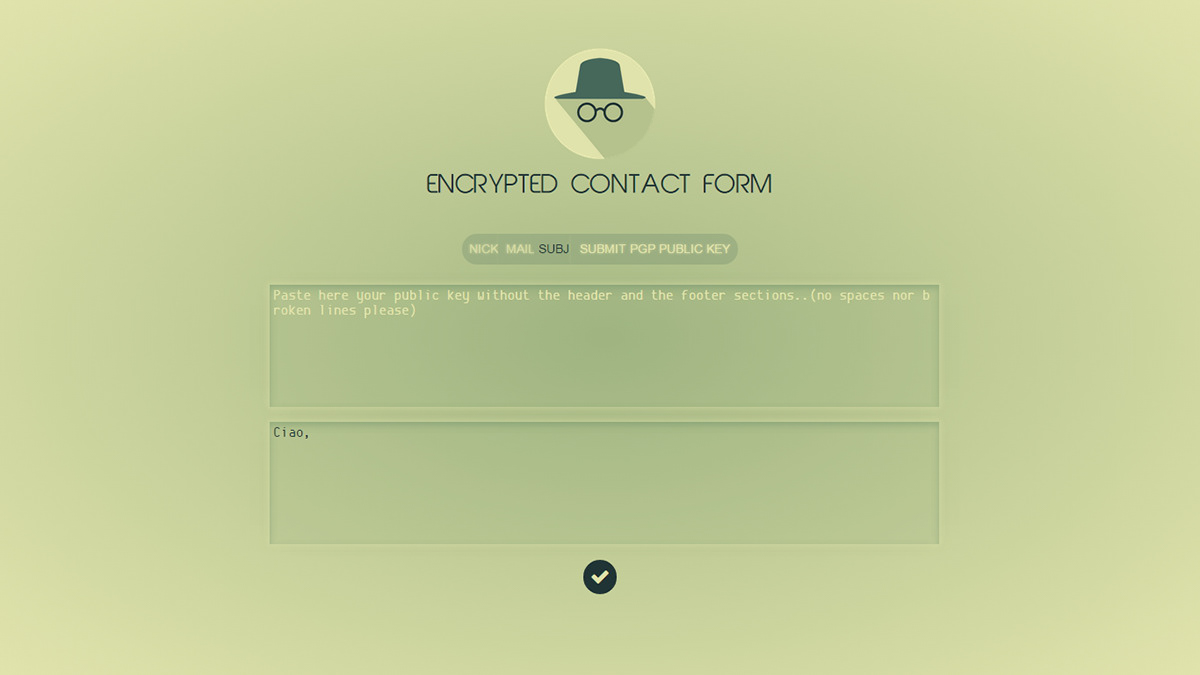 cryptography PGP gpg Form design