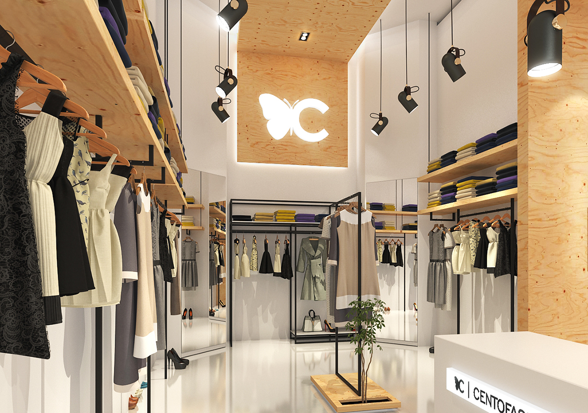 Retail design interior design  architecture Architecture Visualization Fashion  clothes shop