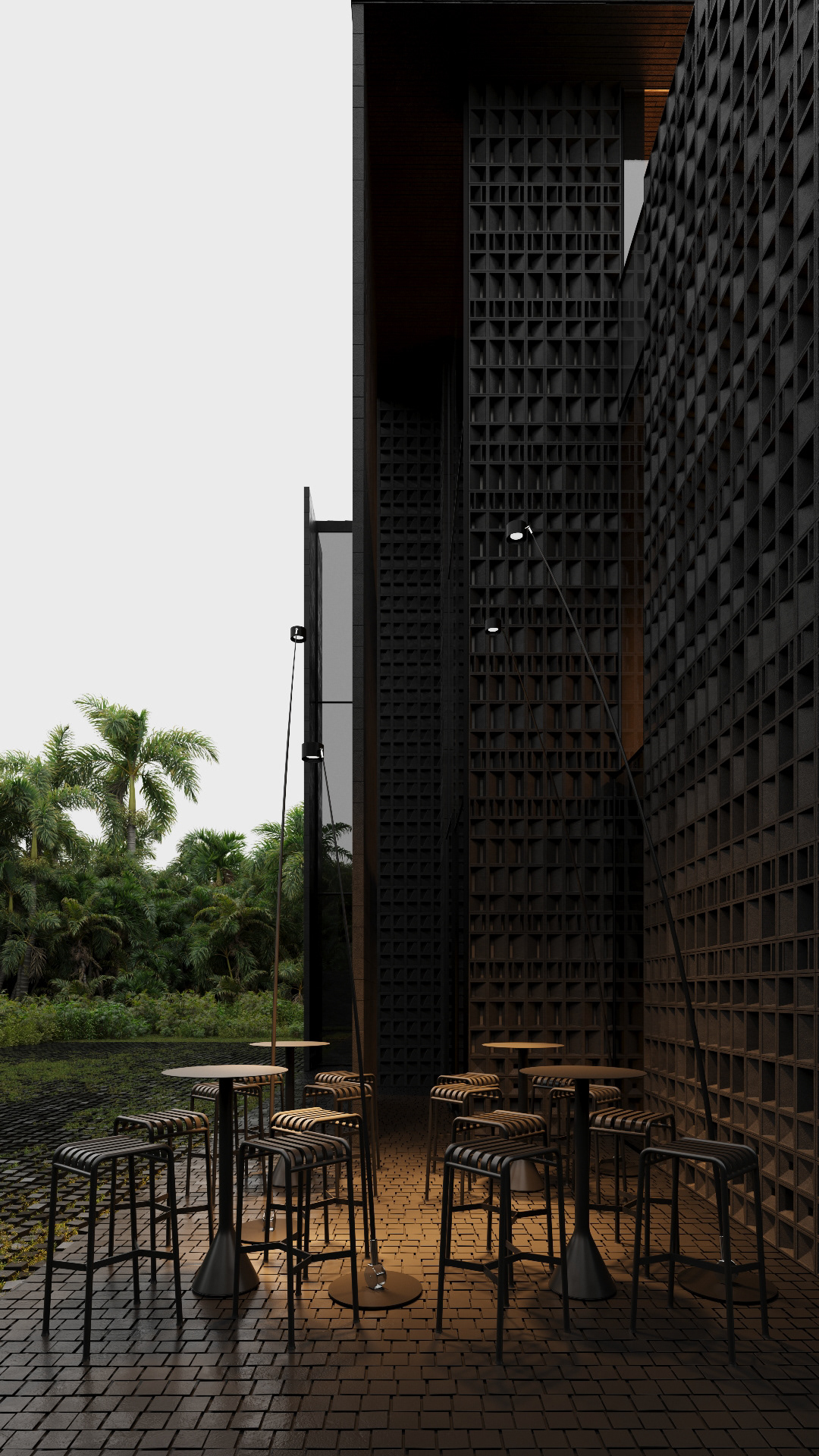 hotel bali architecture hotel design black architecture visualization archviz