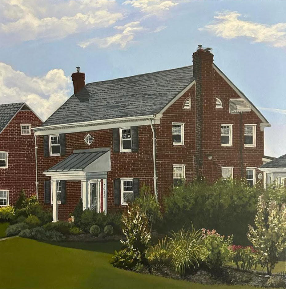 painting   pleinair Landscape acrylic painting architecture artwork Baltimore brickhouse Dundalk pleinairpainting