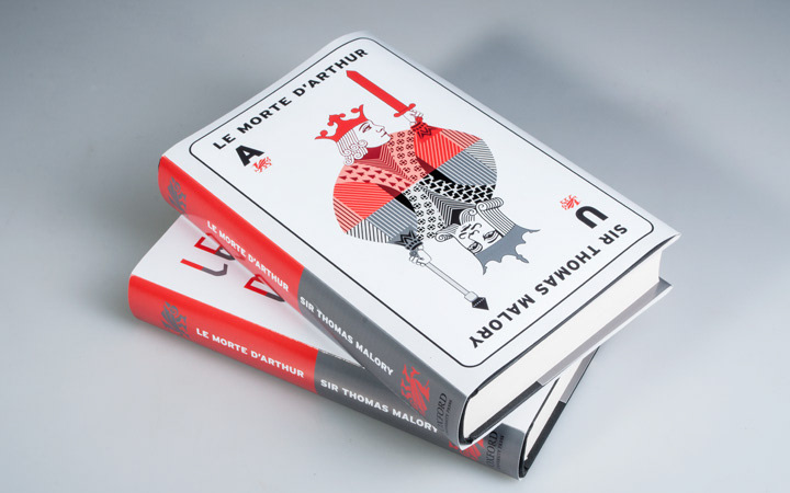 le morte d'arthur  book design contemporary  two sides  playing card custom typography  typography  kings Pendragon arthur King Arthur book
