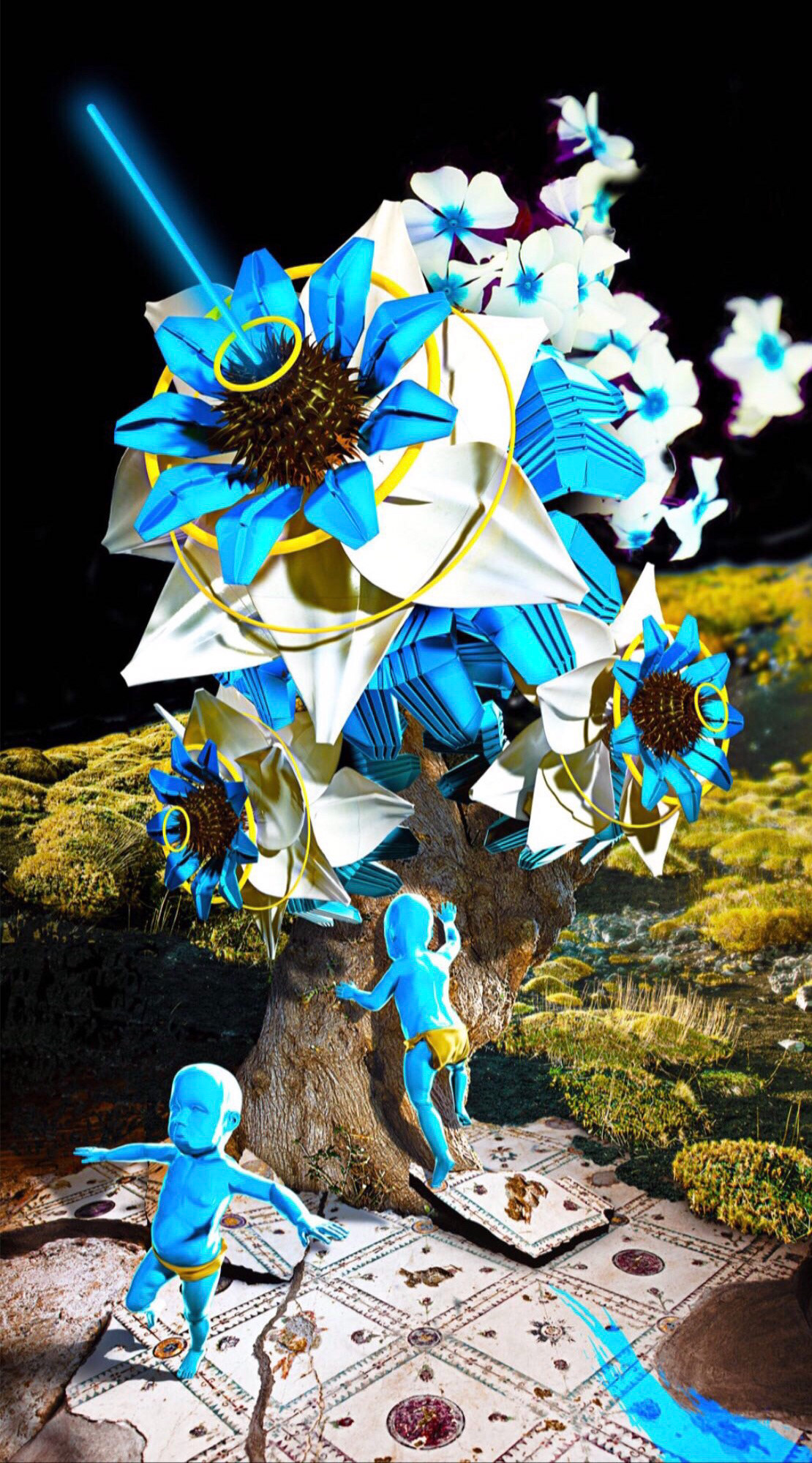 Illustrator photoshop cinema 4d still life flower art Digital Art  shapes composition strange art mix portrait