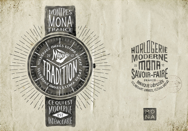 bmd design mona mona watches hand-lettering logo crafted hand-made