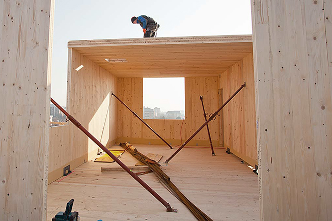 CLT cross-laminated timber buildings Town House sustanible town house