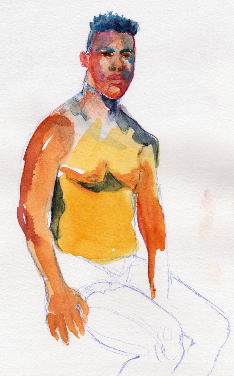 Figure Drawing Studio 5N Baltimore MICA ILLUSTRATION  Portraiture Figure Painting watercolor LGBT art