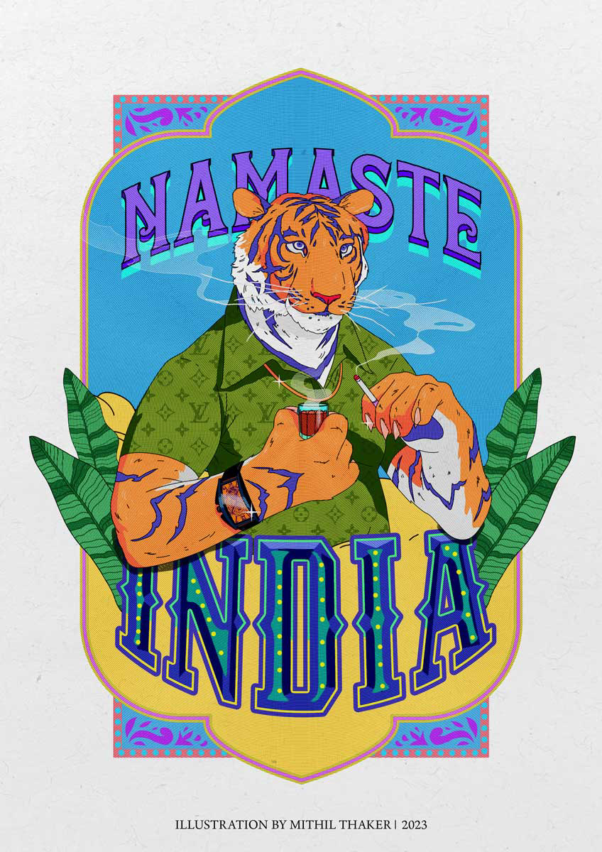 animal India creative typo poster artposter namaste world restaurant buy