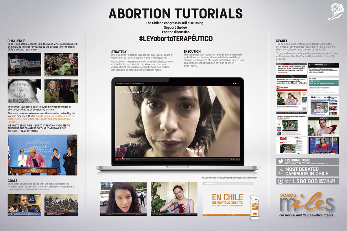 cannes2015 Tutorials abortion grey greychile youtube Cannes canneslions ACHAP chile