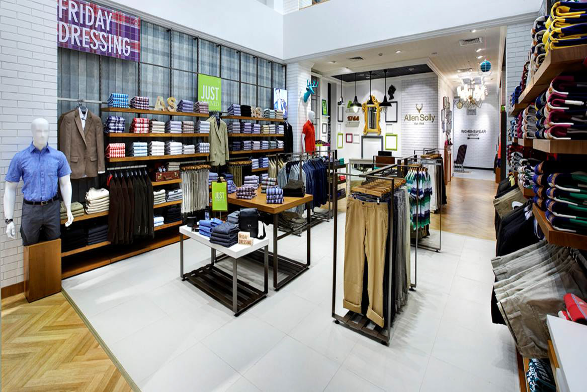 Visual Merchandising store disign Retail facade apparel store Allen Solly Anuraag S D+P