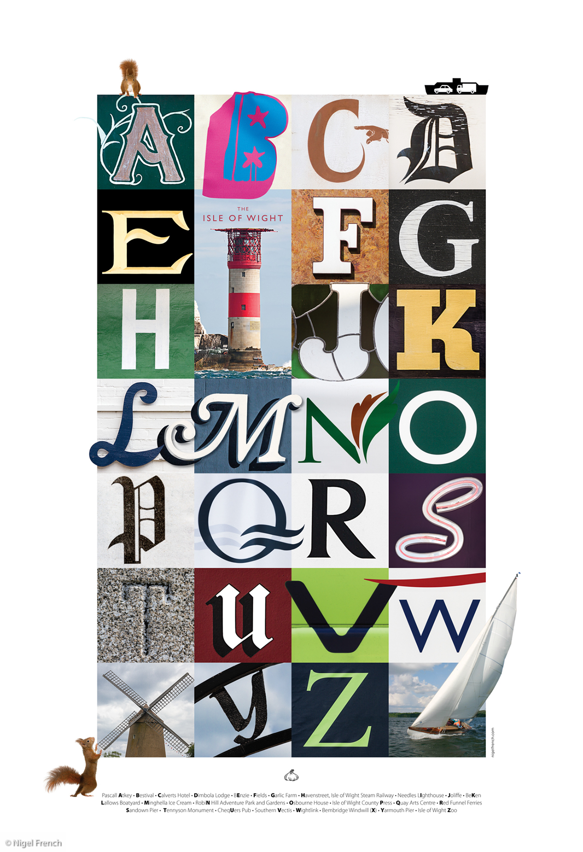 brighton  london san francisco environmental type alphabets Scrabble A-Z Seaside Route 66 type porto Signage