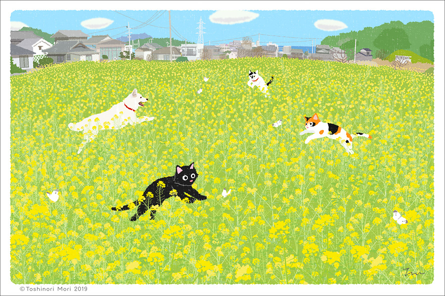Cat ILLUSTRATION  TABINEKO Toshinori Mori japan japanese Illustrator Travel Landscape kawaii