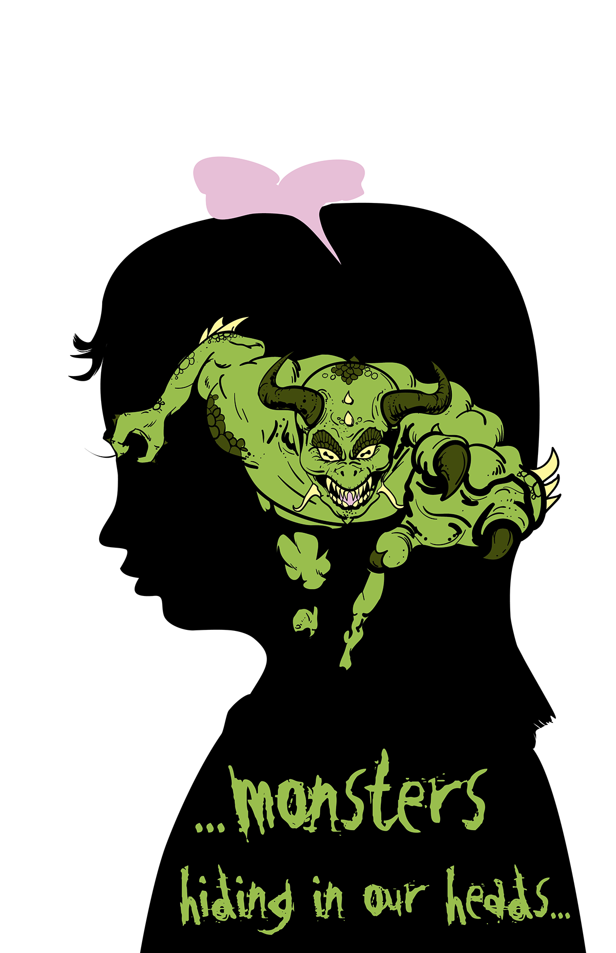 girl  psychology vector  illustrator monster digital mindscape
