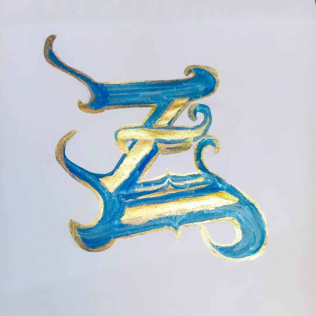 lettering 36daysoftype typo blue gold 36 days of type alphabet Calligraphy   iconic logo LETTERZ