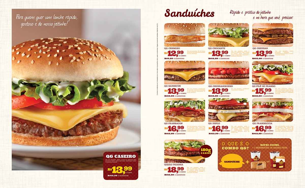 franquia franchise pastel pastéis menu cardápio brochure home made Fast food comida caseira grelhado grilled sandwich burger pastry