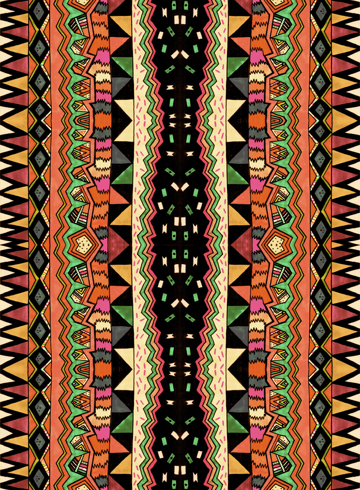 aztec tribal geometric pattern textile Colourful  vasareNar trend 2014 summer Style