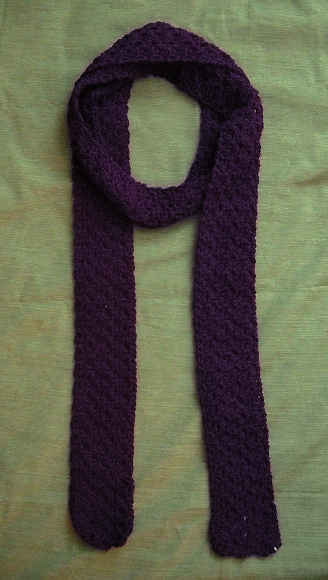 Maroon scarf crochet Red Heart Yarn yarn