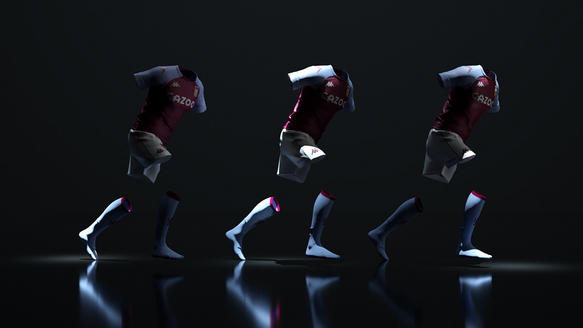 3d animation 3d render animation  CGI cinema 4d aston villa football Football kit sports cgi