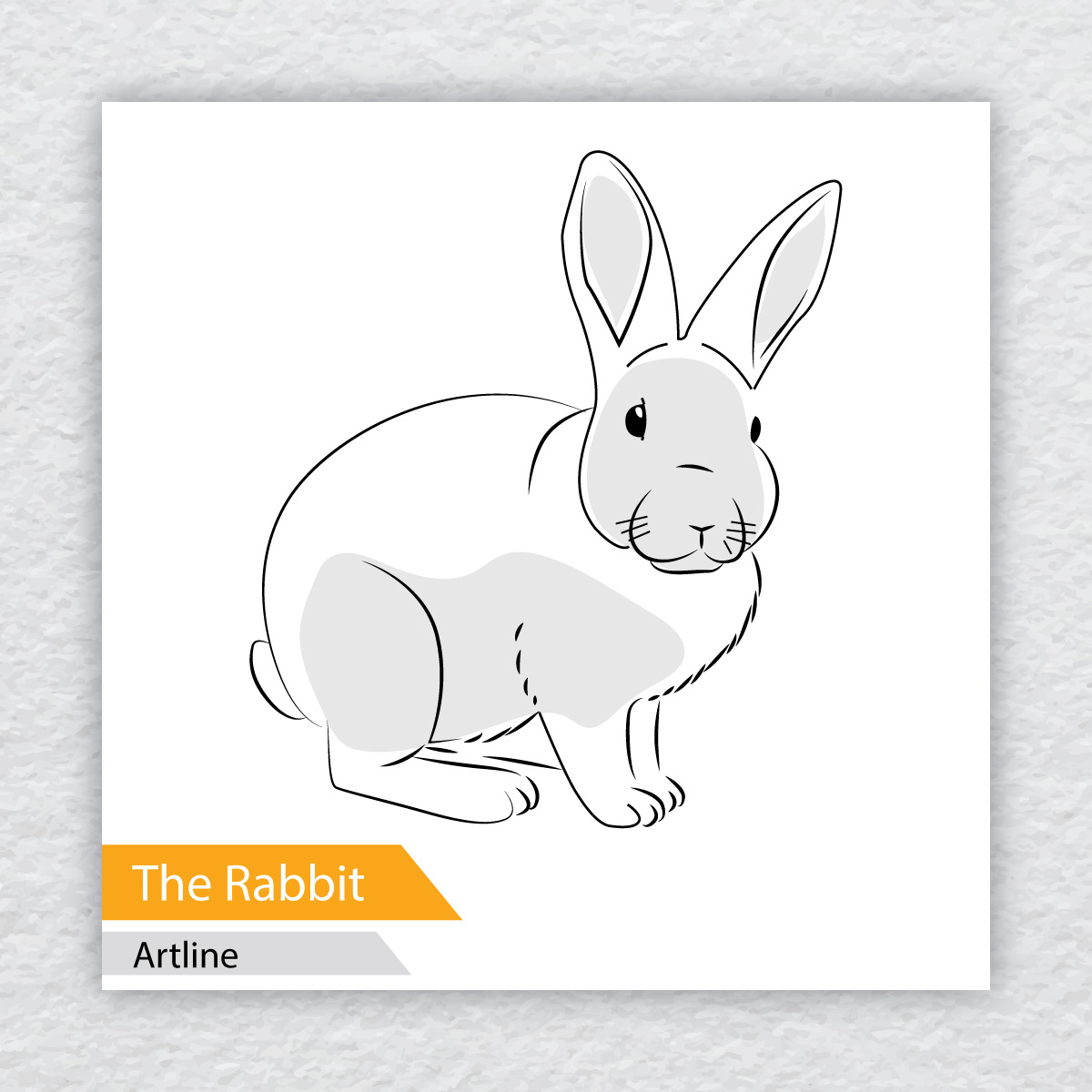 rabbit strock Artline vector design animal cartoon animation  Character Drawing 
