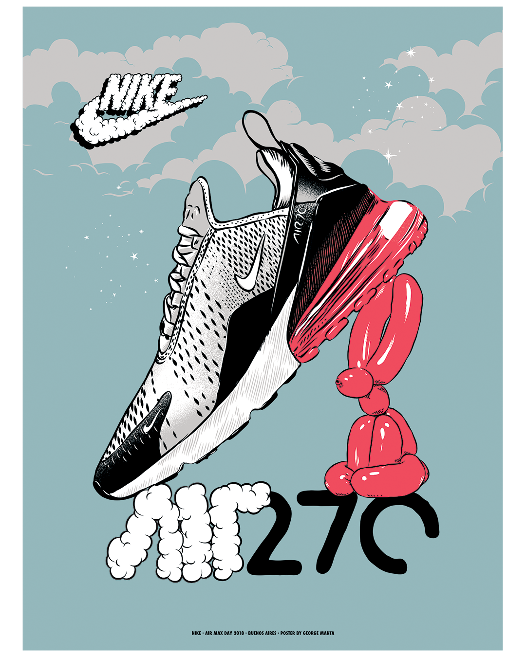 Nike airmax AirMaxDay poster Air Max 270 afiche ilustracion ILLUSTRATION  sneaker design