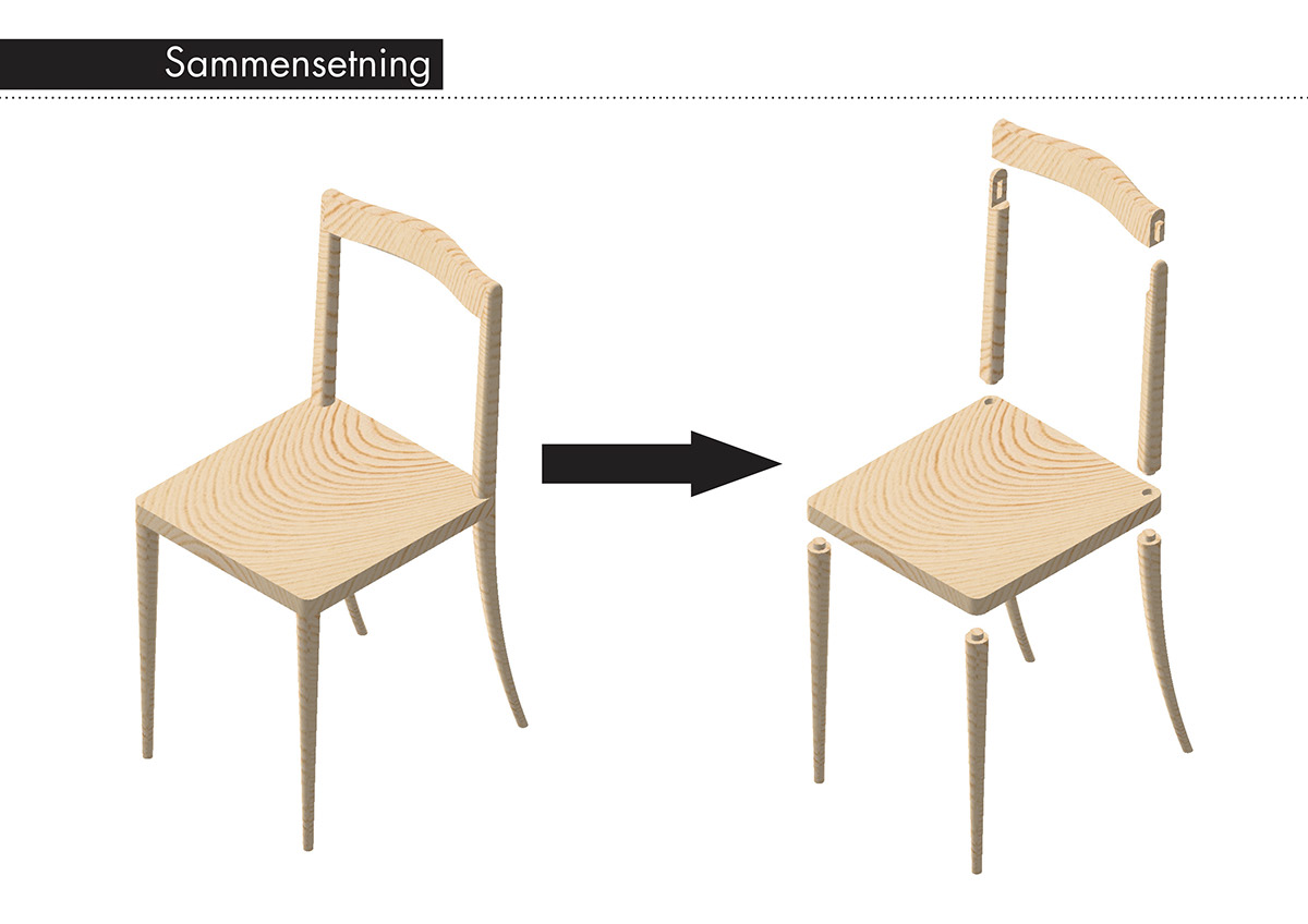 chair assembly 3D Modelling