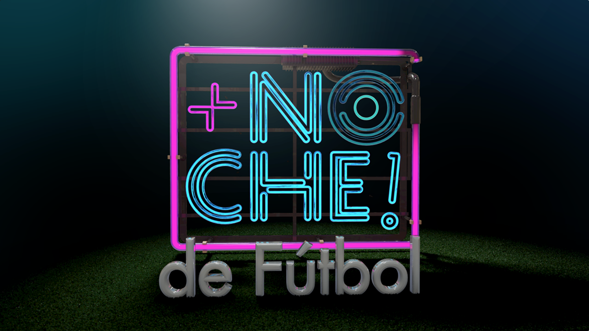 noche night Futbol football soccer neon glow design tv television broadcast Opening