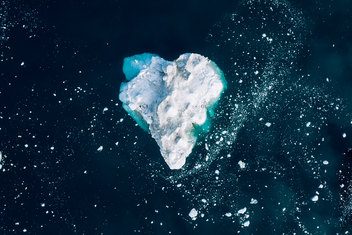 Greenland fine art Arctic Landscape calm ice iceberg Aerial drone minimal