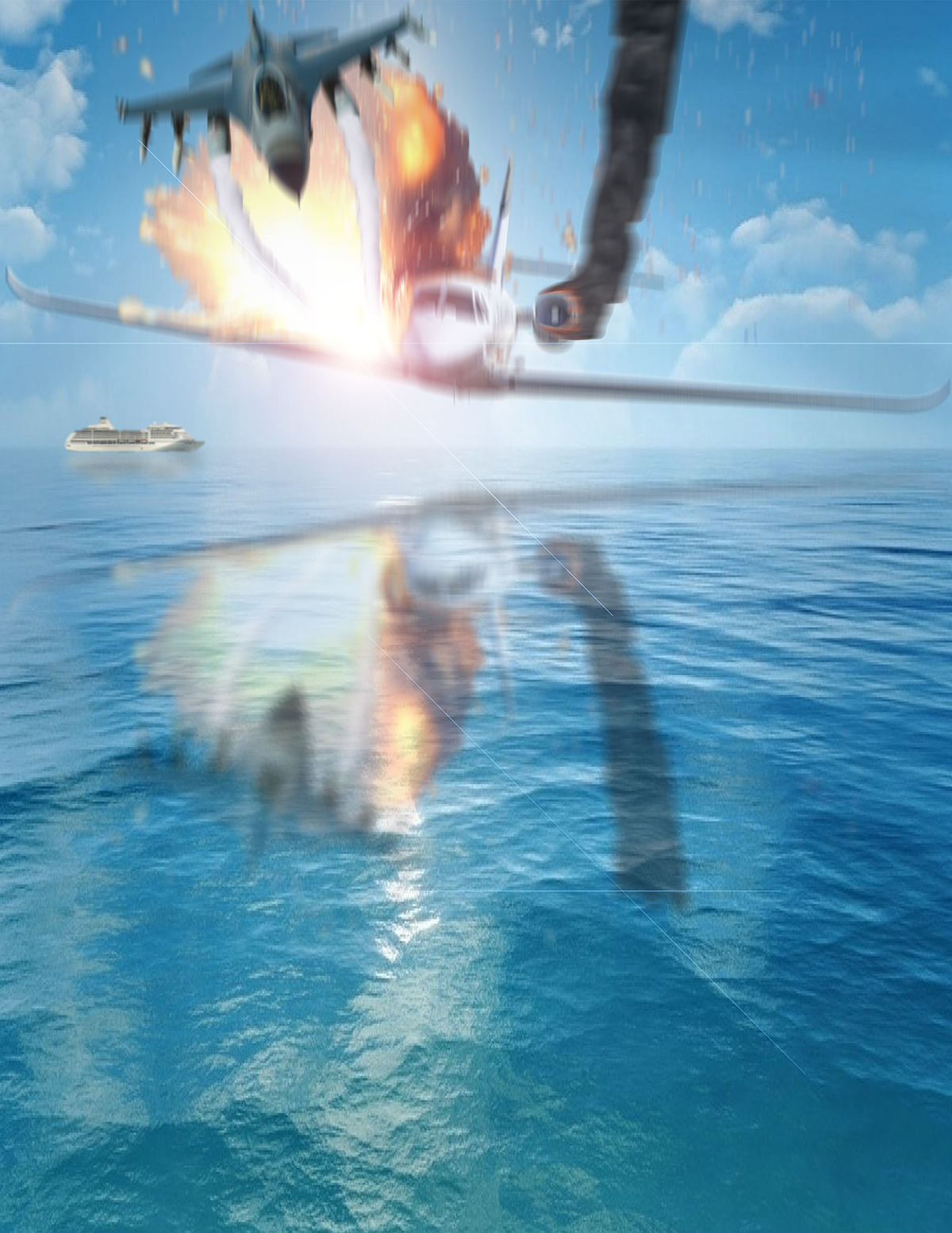 plane explosion Fighter Ocean cruise ship Order boom shoot