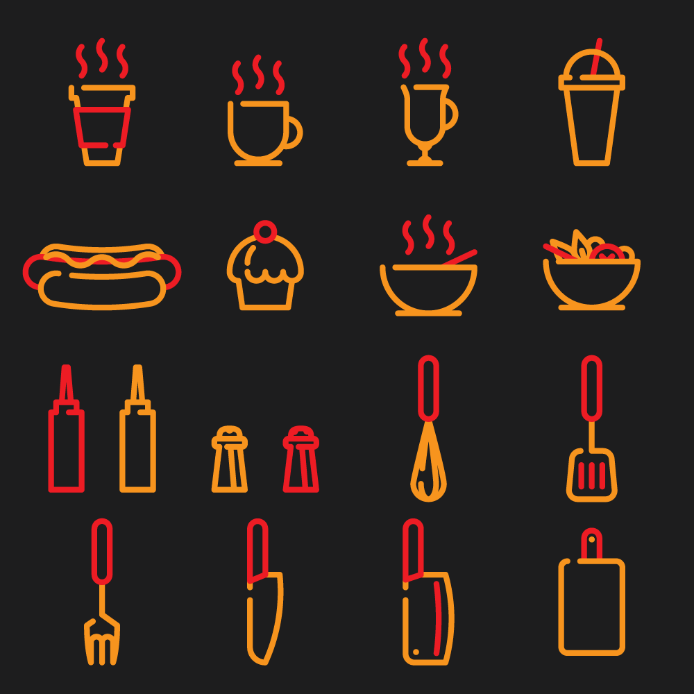 icons free set Food  cafe Coffee download Street restaurant hotdog