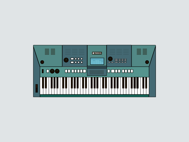 flat design keyboard ILLUSTRATION  music vector yamaha instrument Piano