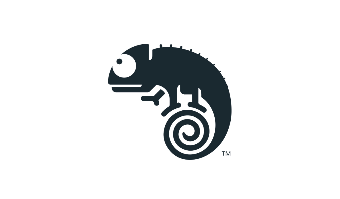 chameleon logo reptile Web development studios corporate mark