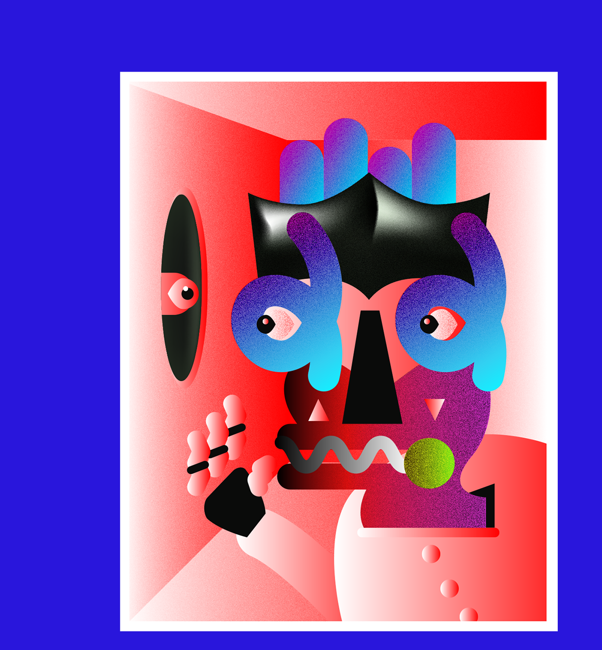 ILLUSTRATION  gradient face journal visual Experimentary exploring color eye hand