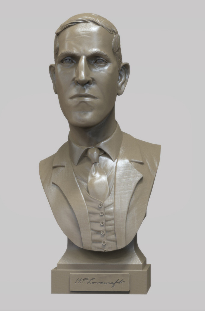 sculpture bust H.P. Lovecraft lovecraft digital digital sculpture 3d printing 3D Character likeness