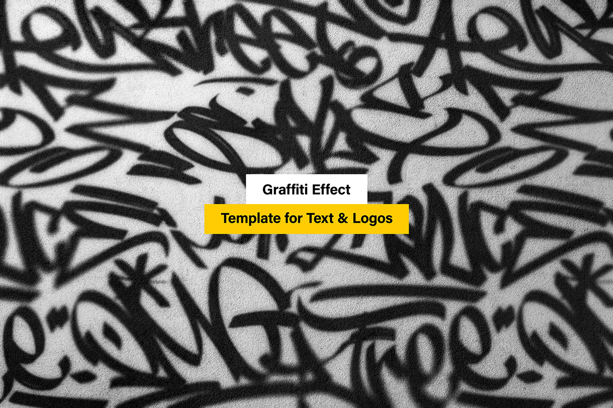 text logo effect Mockup Graffiti Street Art  Mural Urban spray paint grunge