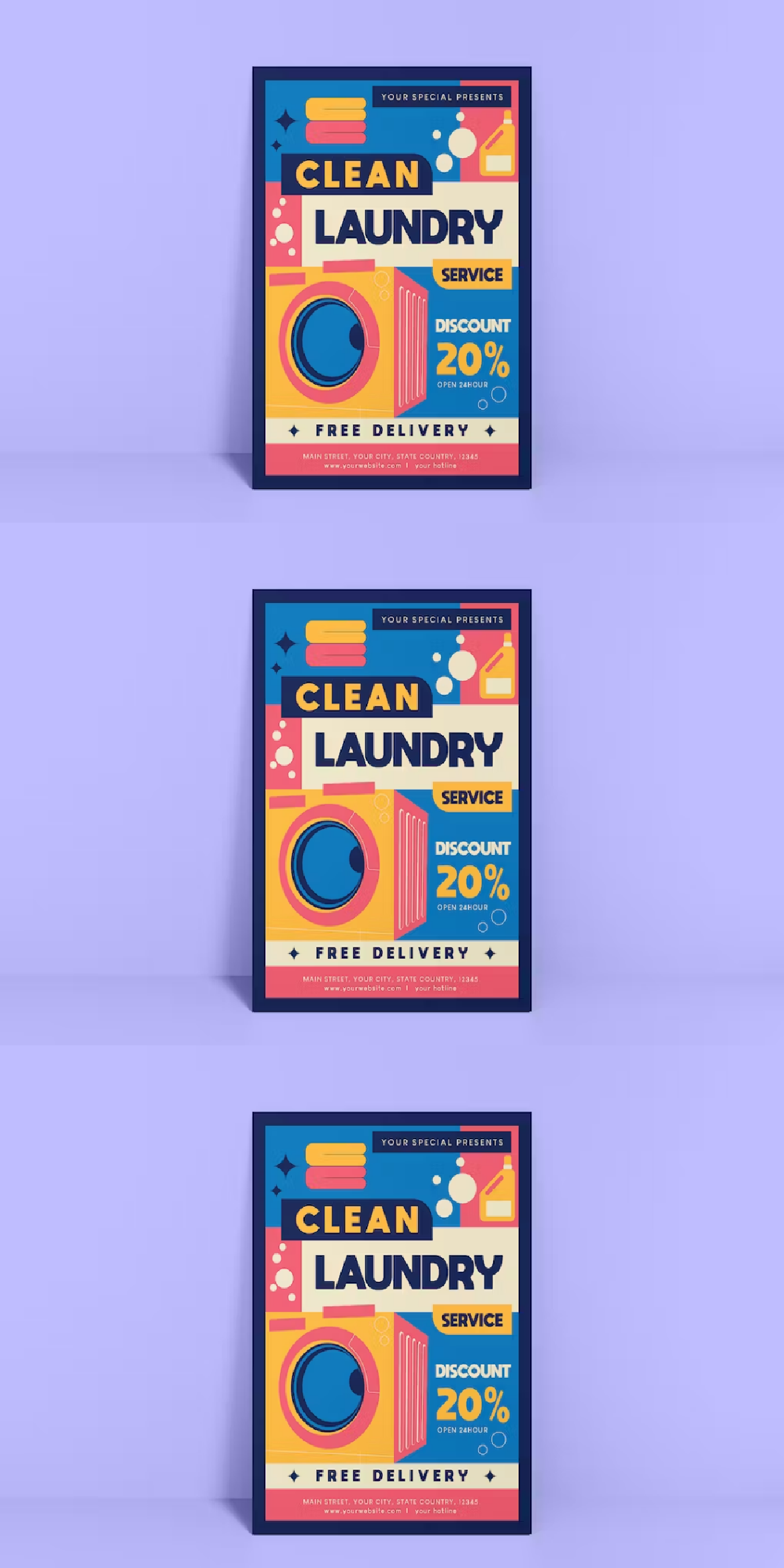 laundry service flyer services clean cleaning clothes Clothing commerce delivery